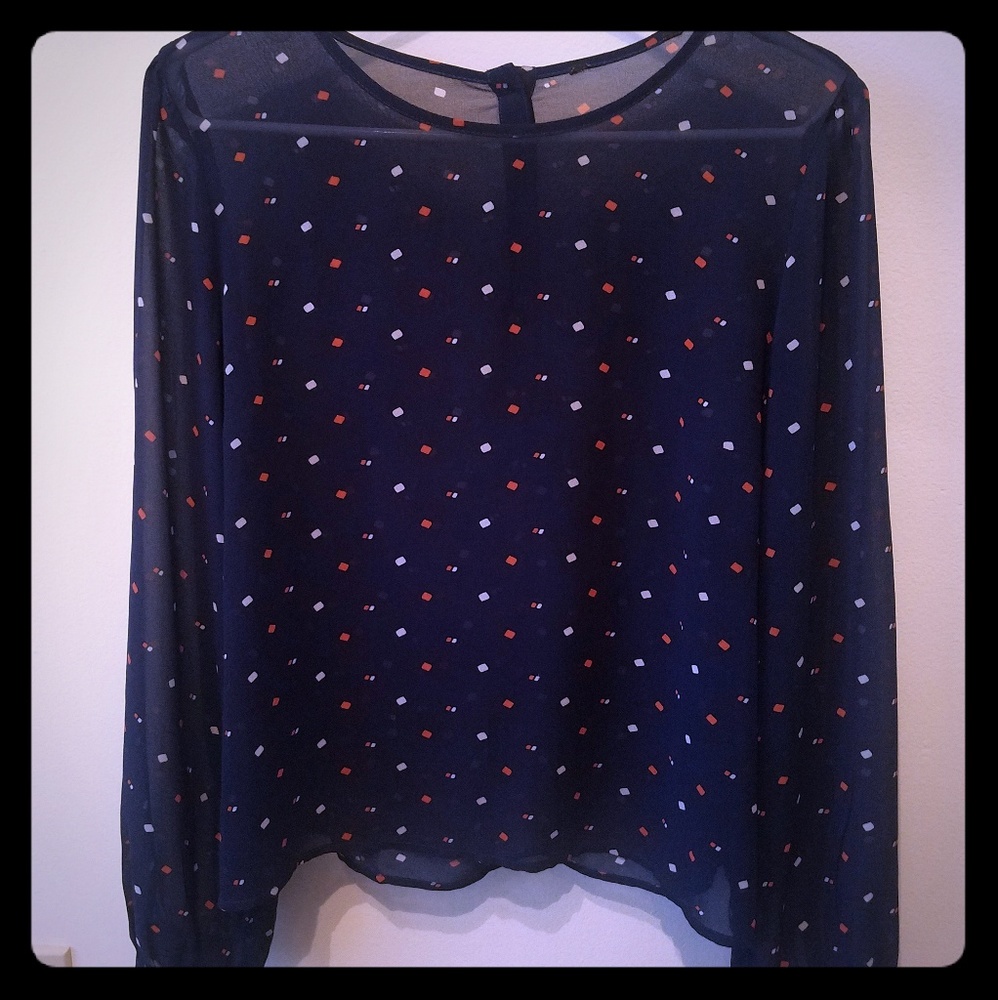 Long sleeve sheer blouse